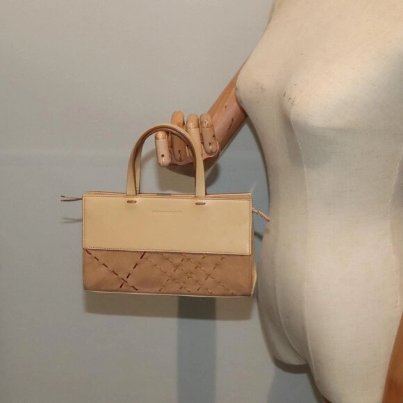 Burberry Handbags - BURBERRY Hand Bag Leather Beige Auth
